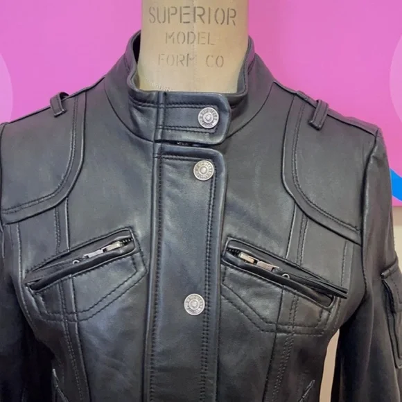 Be Forever U.G.I.Z. Black Leather Moto Jacket - Picture 3 of 15